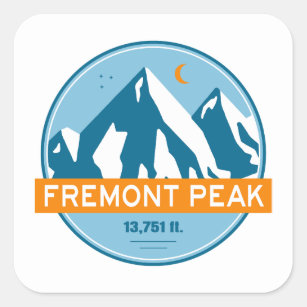 Fremont Peak Wyoming Stars Moon Square Sticker