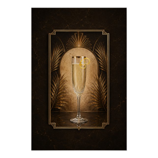 French 75 Art Deco Poster | Bar Art (Front)