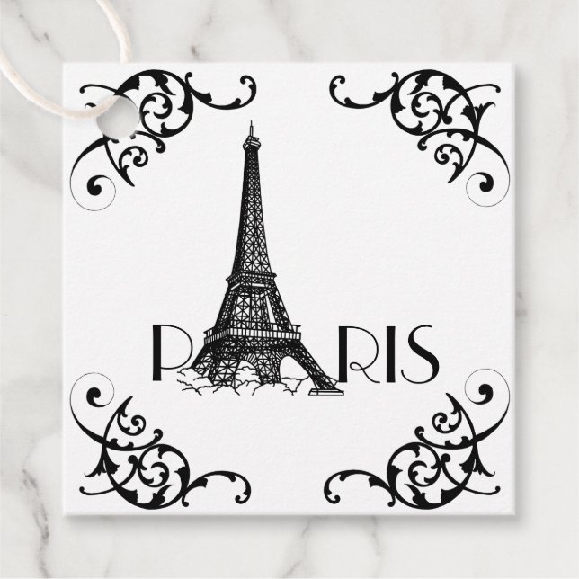 French Accent Favour Tags (Front)