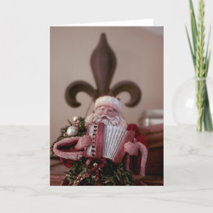 French Accordion Santa Holiday Card