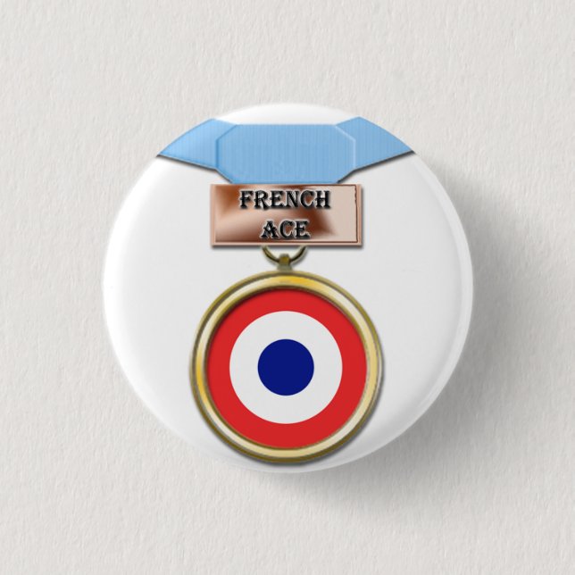 French Ace medal button (Front)