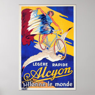 French Ad ALCYON BICYCLE Vintage Cycle Poster Art