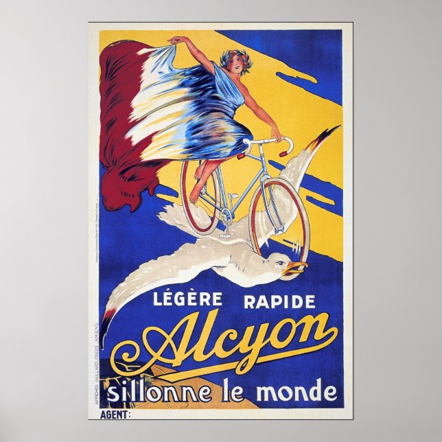 French Ad ALCYON BICYCLE Vintage Cycle Poster Art (Front)