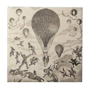 French Advertisement For Balloon Manufacturer Ceramic Tile