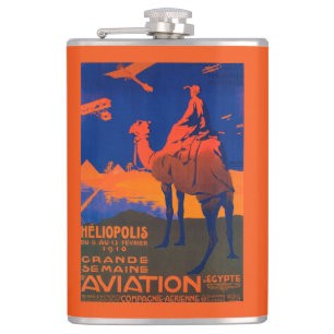 French Airline Promotional Poster Hip Flask