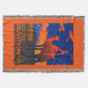 French Airline Promotional Poster Throw Blanket