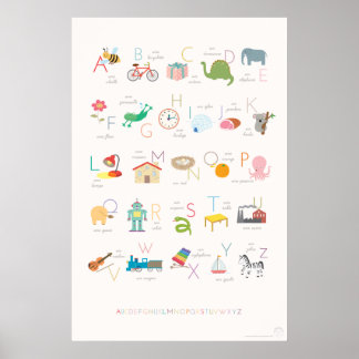 French Alphabet Poster