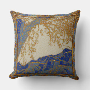 French Alps Gold  Silver Bronze   Cushion