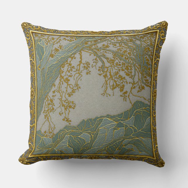 French Alps Gold Silver Colours Throw Pillow (Front)
