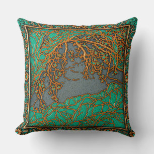 French Alps Gold , Silver Turquoise Cushion