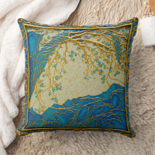 French Alps Gold Turquoise Lapis Colours Cushion