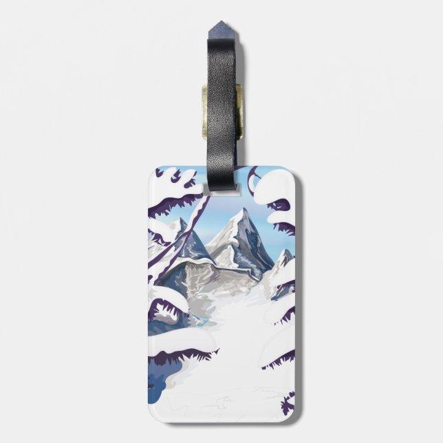 French Alps Luggage Tag (Back Vertical)