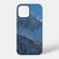 French alps mountain peaks covered with fresh snow