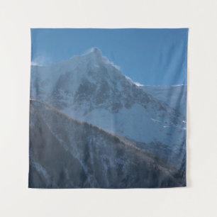 French alps mountain peaks covered with fresh snow tapestry