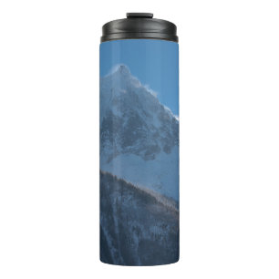 French alps mountain peaks covered with fresh snow thermal tumbler