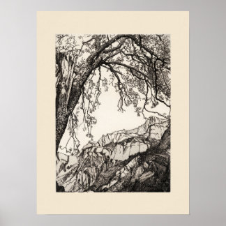 French Alps Print, Eleanor M Hughes Re-Strike  Poster