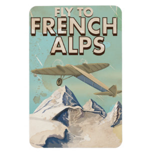 French Alps Vintage Travel poster Magnet