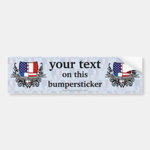 French-American Shield Flag Bumper Sticker