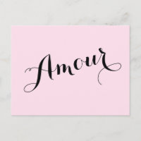French Amour Love Pink and Black Chic Parisian