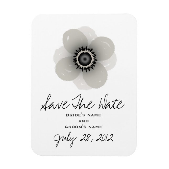 French Anemone Wedding Save The Date Magnet (Vertical)