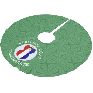 French Angel Christmas Flag Personalised Brushed Polyester Tree Skirt