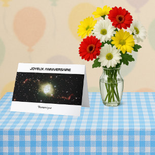 French anniversaire your text astronomy card