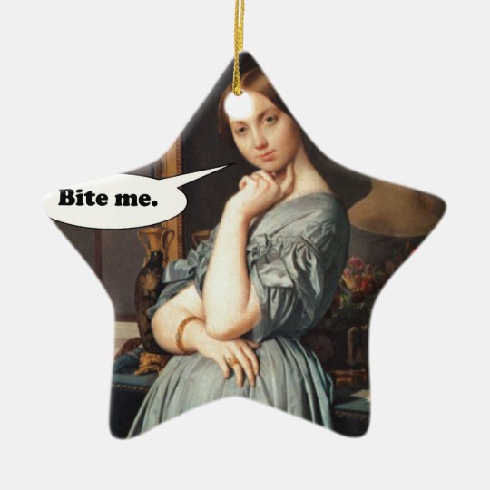 French Aristocrat Says: Bite Me Ceramic Ornament
