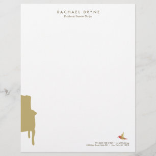French Armchair Interior Designer Hummingbird Customised Letterhead