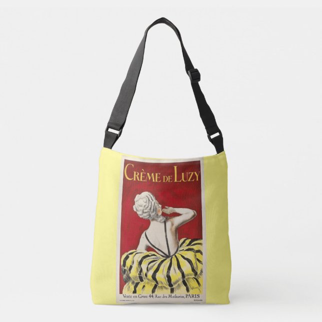 French art nouveau beauty Creme de Luzy advertisem Crossbody Bag (Front)