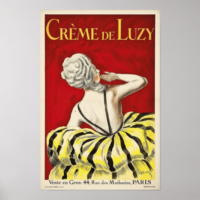 French art nouveau beauty Creme de Luzy advertisem Poster (Front)