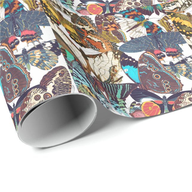 French Art Nouveau Butterflies Wrapping Paper (Roll Corner)