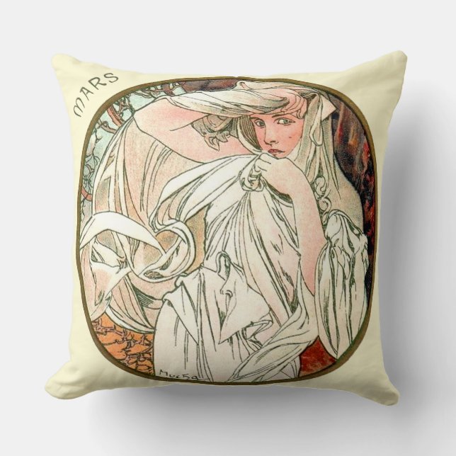 French Art Nouveau March Cushion (Front)