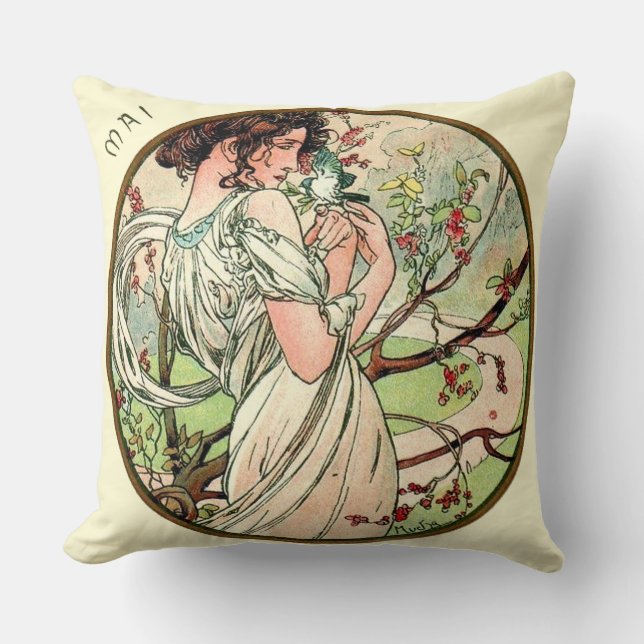 French Art Nouveau May Cushion (Front)