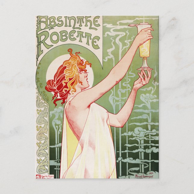 French art nouveau poster "absinthe Robette" Postcard (Front)