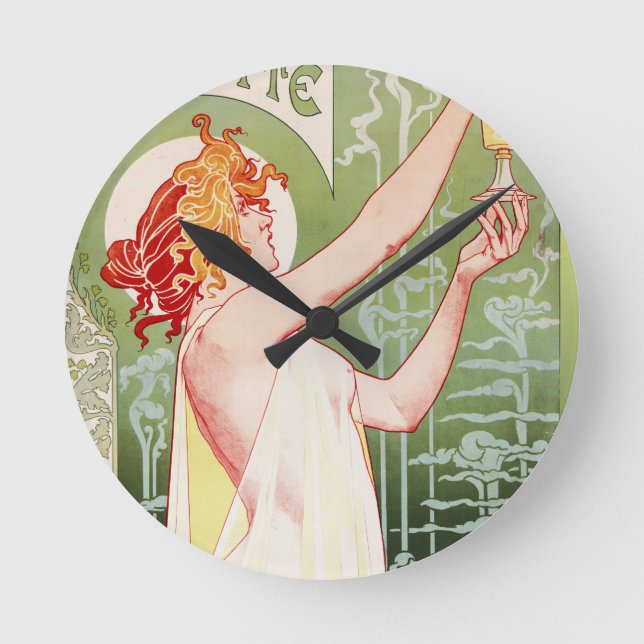French art nouveau poster "absinthe Robette" Round Clock (Front)