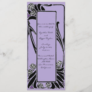 French Art Nouveau Stylised Flower Frame Invitation