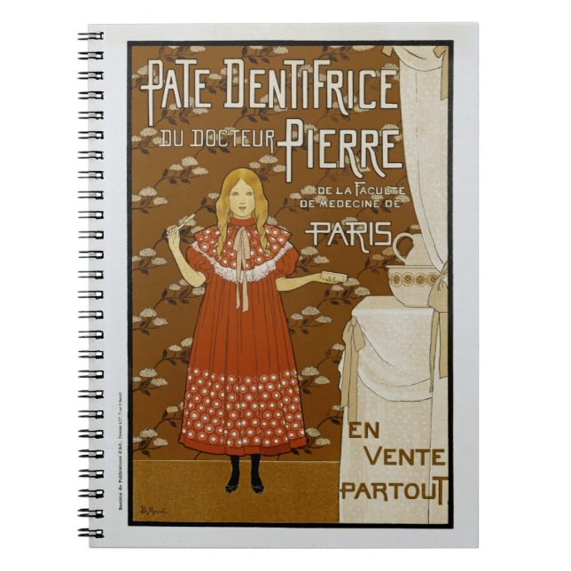 French Art Nouveau Toothpaste Ad Notebook (Front)