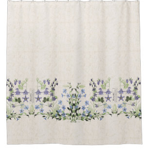 French Art Nouveau Vintage Flowers Shower Curtain