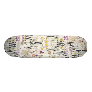 French Art Nouveau Vintage Flowers Skateboard