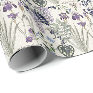 French Art Nouveau Vintage Flowers Wrapping Paper
