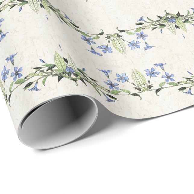 French Art Nouveau Vintage Flowers Wrapping Paper (Roll Corner)