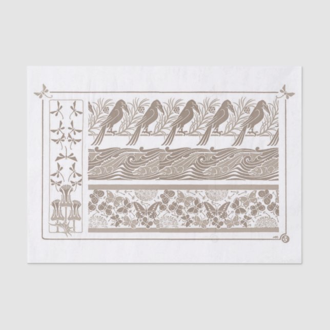 French Art Noveaux Design 1890 Decoupage Tissue Paper (Front)