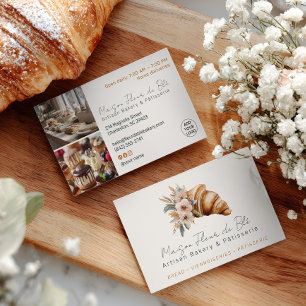 French Artisan Cafe Bakery Patisserie Photo Business Card
