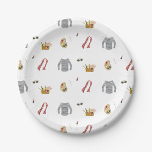 French Artist Picnic in the Park Paper Plate
