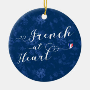 French At Heart, Christmas Tree Ornament, France Ceramic Ornament