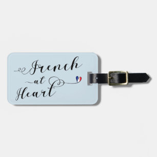 French At Heart Luggage Tag Template, France