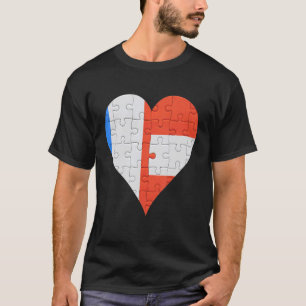 French Austrian Flag Heart T-Shirt