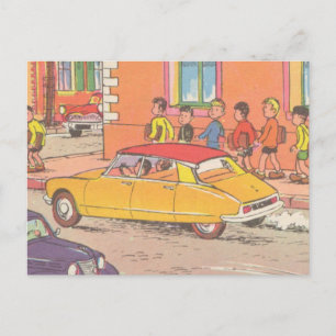 French automobile vintage art postcard