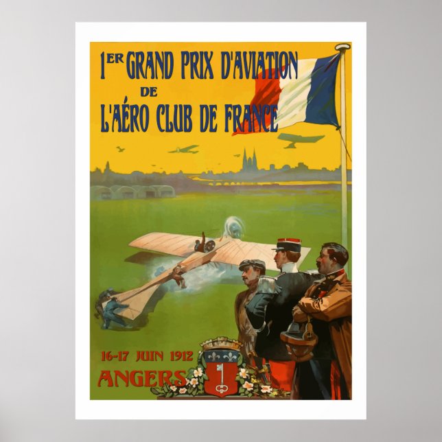 French Aviation (Restored vintage french Ads) Poster (Front)