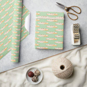 French baguette bread wrapping paper